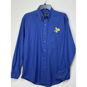 McNeese Cowboys Antigua Long‎ Sleeve W/ Logo Men's Button Down Shirt Sz Small